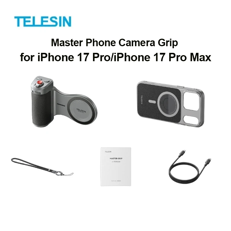

for iPhone 17 Pro Max/ iPhone 17 Pro Phone Camera Grip Kit , with Remote Shutter Handheld Mount with Wireless Charging