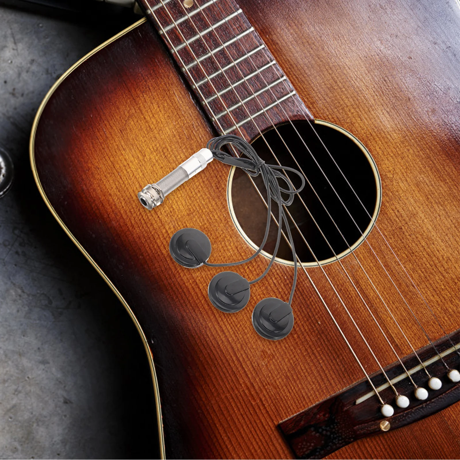 

Guitar Pickup Non-Invasive Design Easy Install Acoustic Ukulele Bass Folk Guitar Piezoelectric Pickup Sound Accessory
