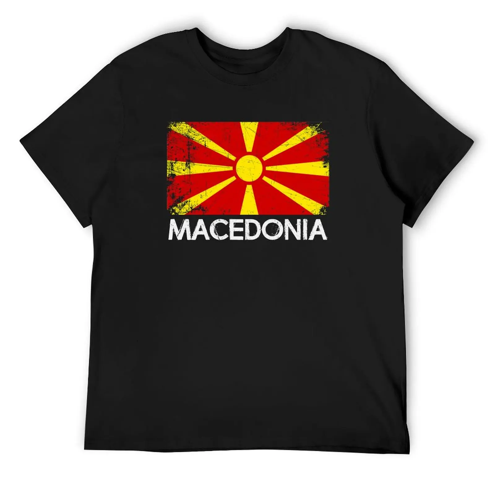 

Macedonian Flag Design | Vintage Made In Macedonia Gift T-Shirt customs boys animal print anime heavyweight t shirts for men