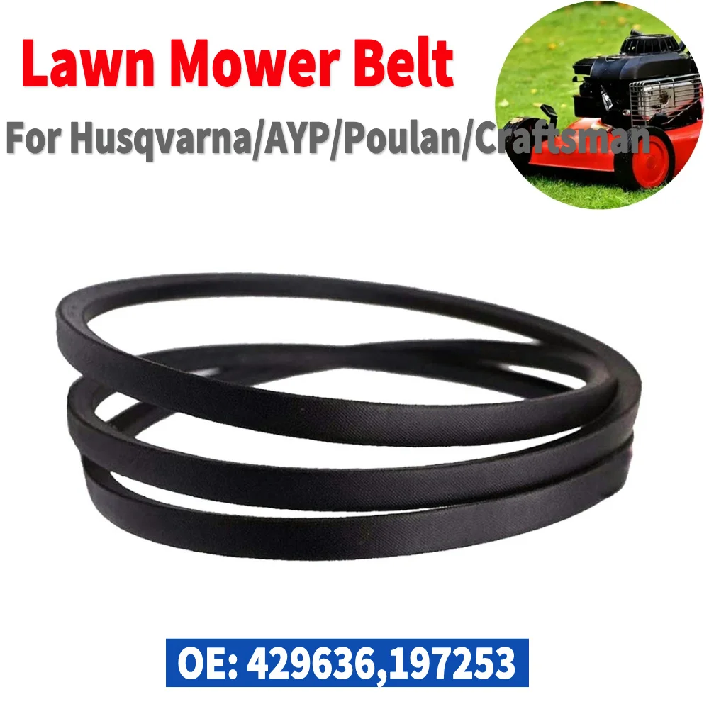 Mower Deck Drive Belt 429636 197253 Lawn Mower Replacement Belt Deck Spindle Belt for Craftsman Poulan Husqvarna