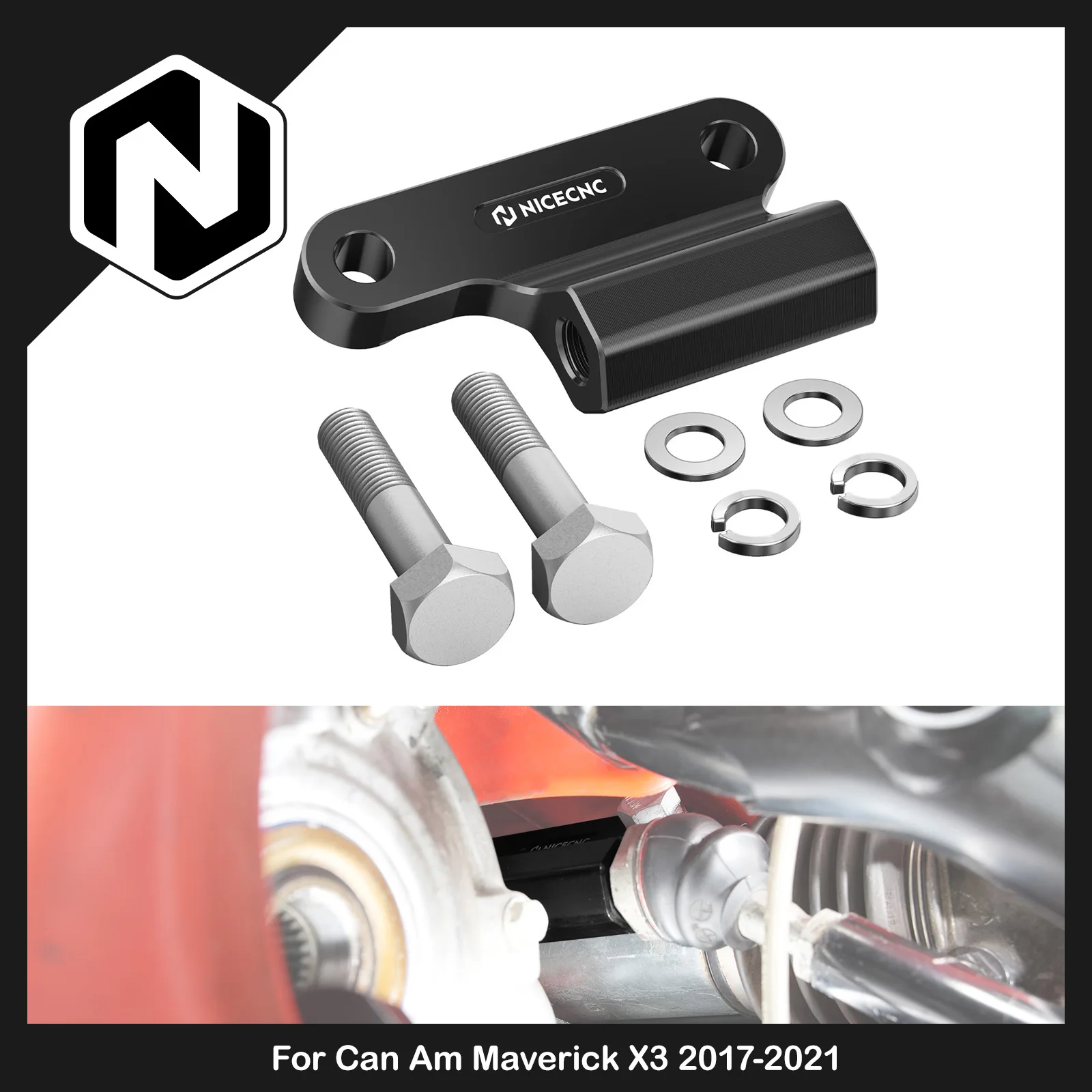 NICECNC For Can Am Maverick X3 2017-2021 MAX Turbo RR X3 Heim Joint Tie Rod Flag Tie Rod Flag Steering Stabilizer 703500959