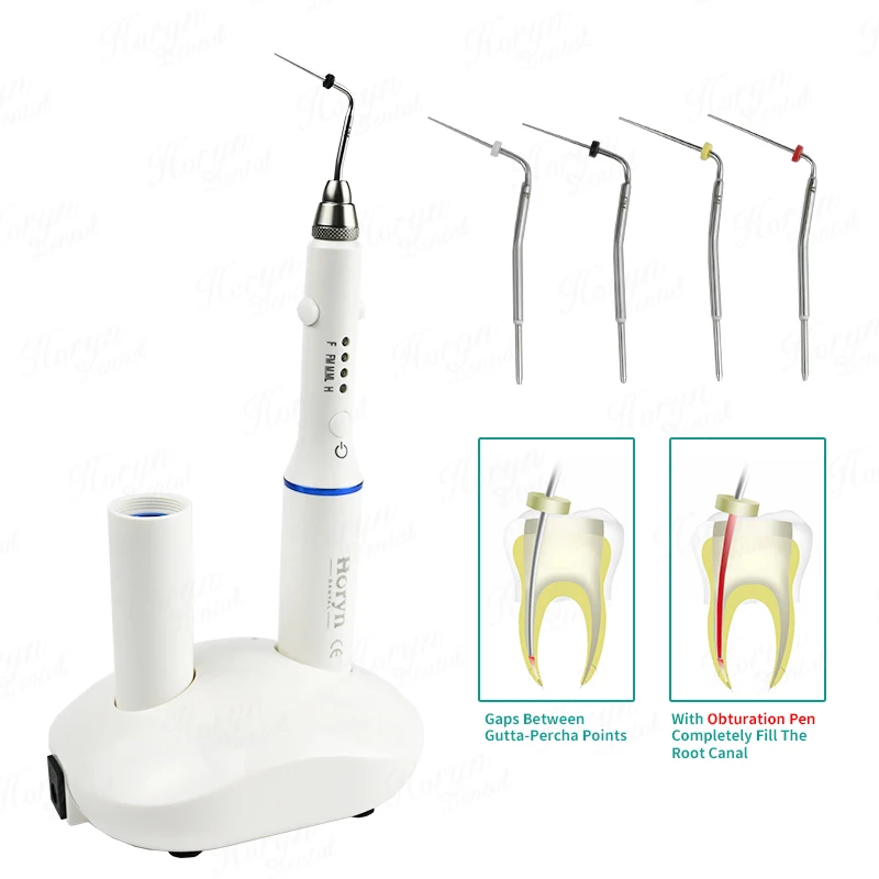 Dental Gutta Percha endodontyczne systemy obturacji Endo podgrzewany długopis bezprzewodowy z 4 końcówkami i 2 bateriami dla dentysty