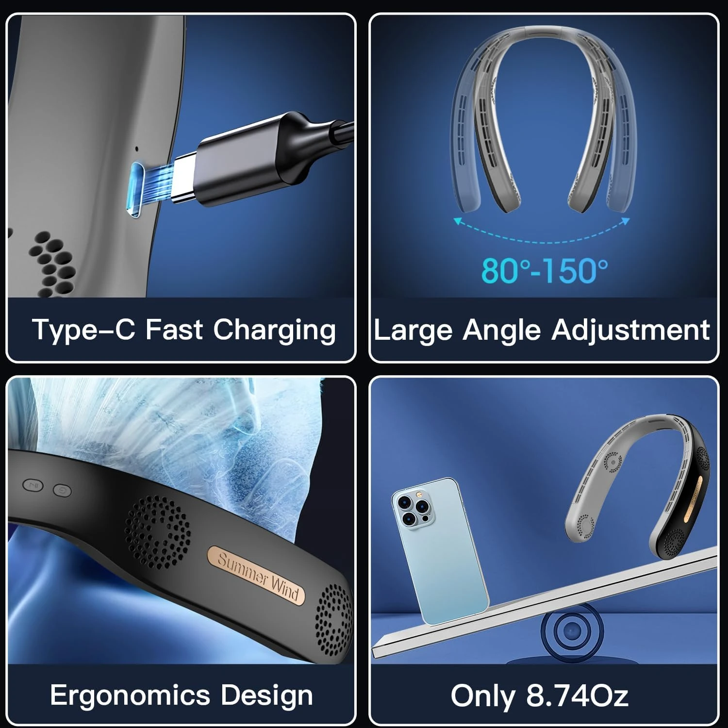 مراوح يدوية على الأرض مروحة تبريد للرقبة مروحة جيب مروحة صغيرة محمولة بمنفذ USB تيار متردد محمول Ventidador cuello مروحة شواء #6