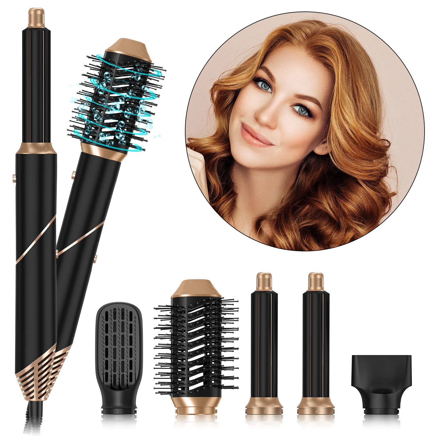 Multifunctional Hair Dryer Air Curler 5 In 1 Hair Styler Foldable Hairdryer Powerful Hair Blower Brush Hot Air Styling Comb