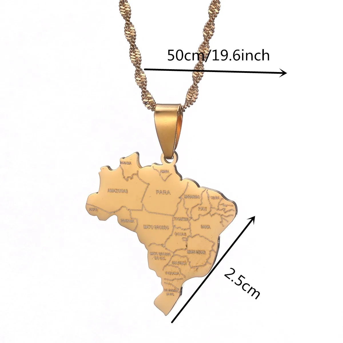 Brazil Map With City Name Pendant Necklaces Brasil Maps Jewelry Gifts