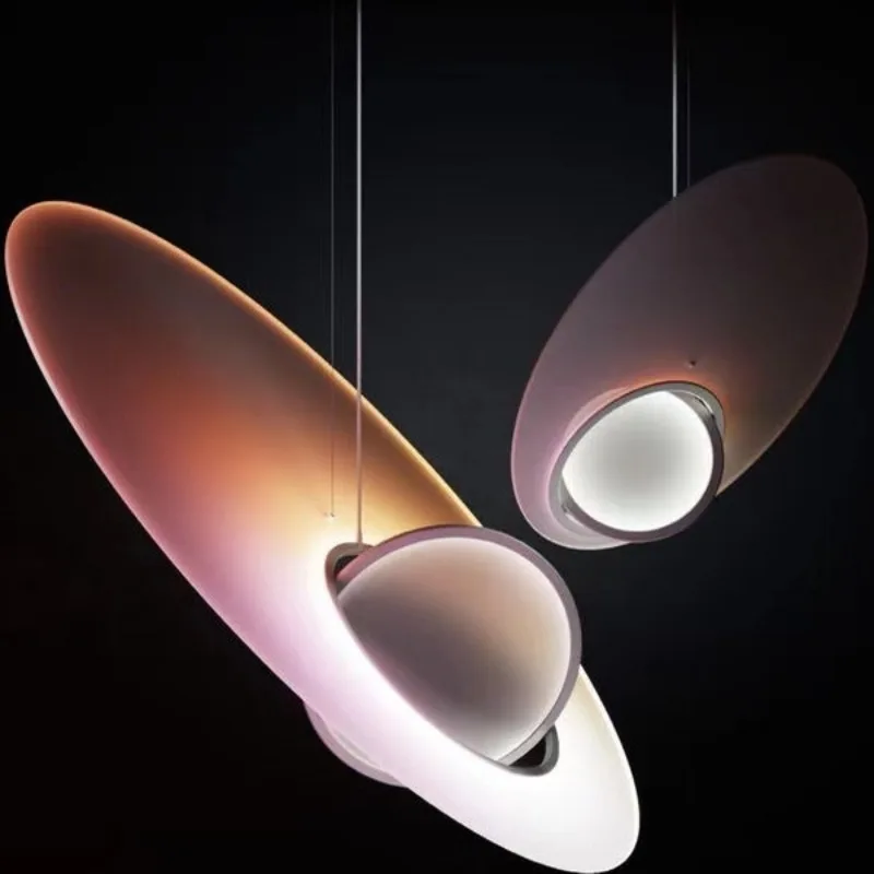 Nordic Galaxy Satellite Restaurant Pendant Light Hotel Bedroom Study Exhibition Hall Decoration UFO Moon Atmosphere Hanging Lamp