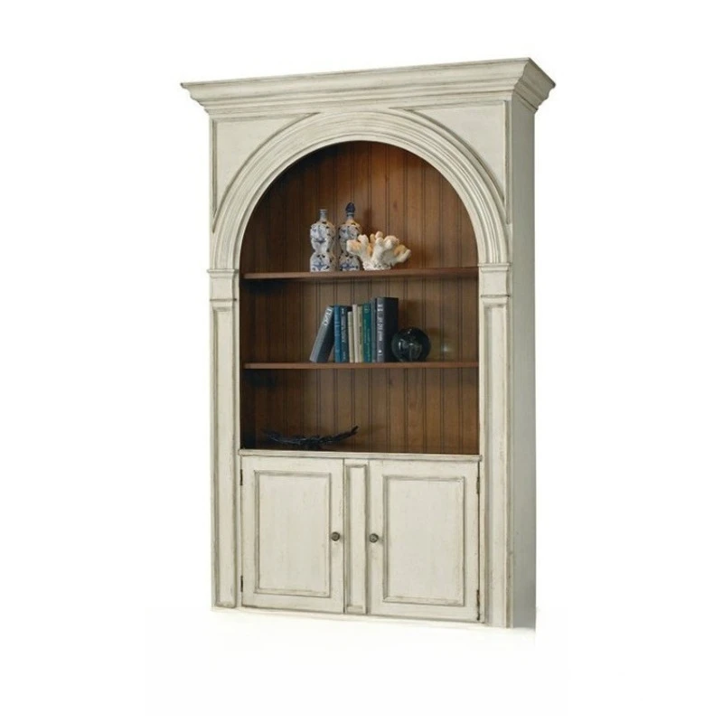 

American arched bookcase French retro wine cabinet Nordic solid wood home belt all solid wood