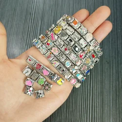 5pcs Random Mixed Pattern Italian Links Module Bracelet Elastic Bracelet Stainless Steel Men Women Fashion DIY Jewelry Making