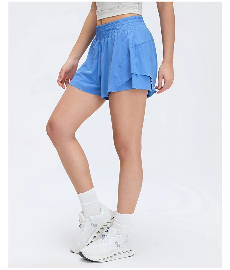 Damen Outdoor-Laufshorts Sommer High-Waist Yoga-Shorts 2-in-1 Gym-Shorts Sportbekleidung Schnelltrocknende Trainingskleidung für Frauen – Detail 10