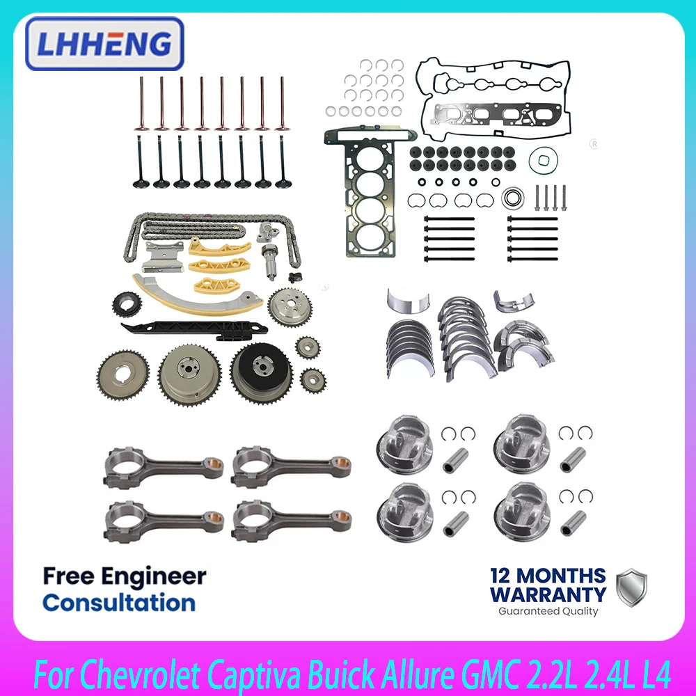 Engine Overhaul Rebuild Kit For Chevrolet Buick GMC Saturn Pontiac 2.2L 2.4L L4 Gas Ecotec LE5 LE9 LAF LEA 2006–2017