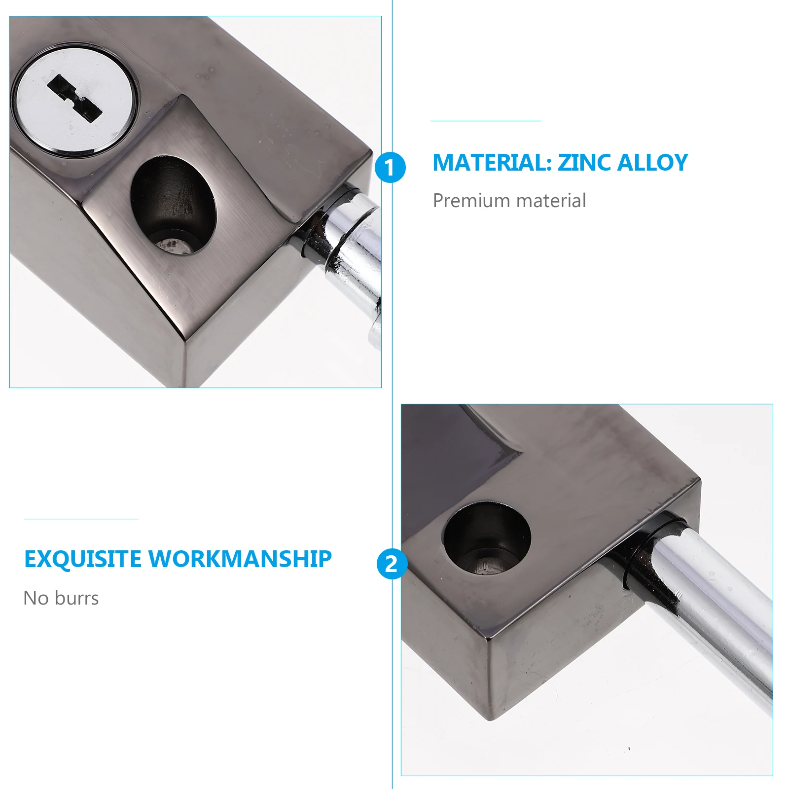 

Floor Bolt Lock Zinc Alloy Durable Simple Design Practical Smooth Surface Revolving Door Spring Latch Easy Install Wood Door