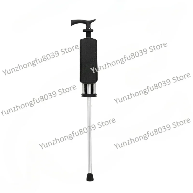 Aluminum Alloy Foldable Walking Cane Stick with Seat Adjustable Elderly Crutch Chair with Stool dual-purpose