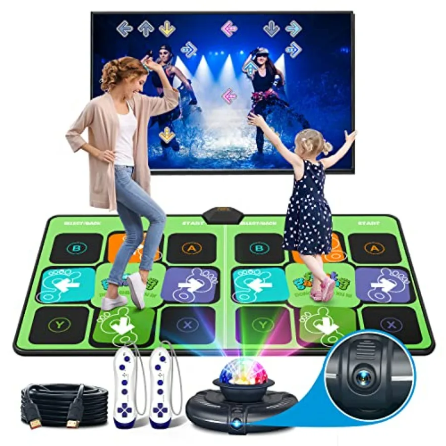 

Wireless Dance Mat for TV 2-Player Musical Electronic Dancing Pad for Adults Green for Family Party Games Exercise Yoga Fitness
