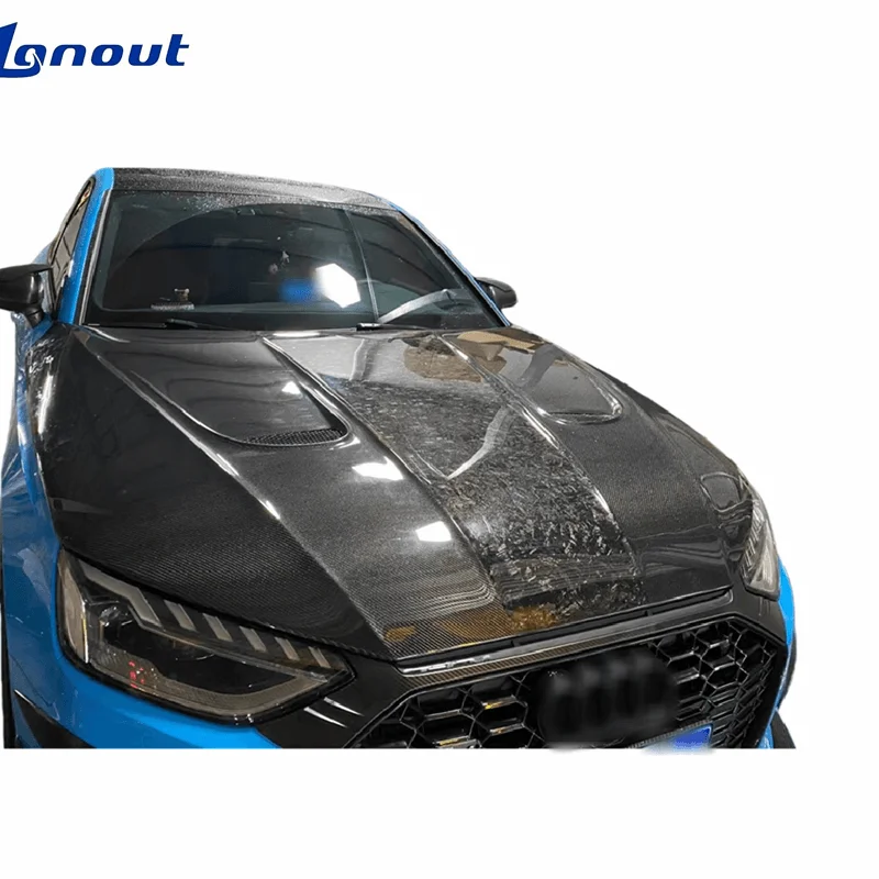 AE Style Customizable Carbon Fiber Front Bonnet Engine Hood Durable Body Kit Suitable for RS4 S4 A4 A4L Modification