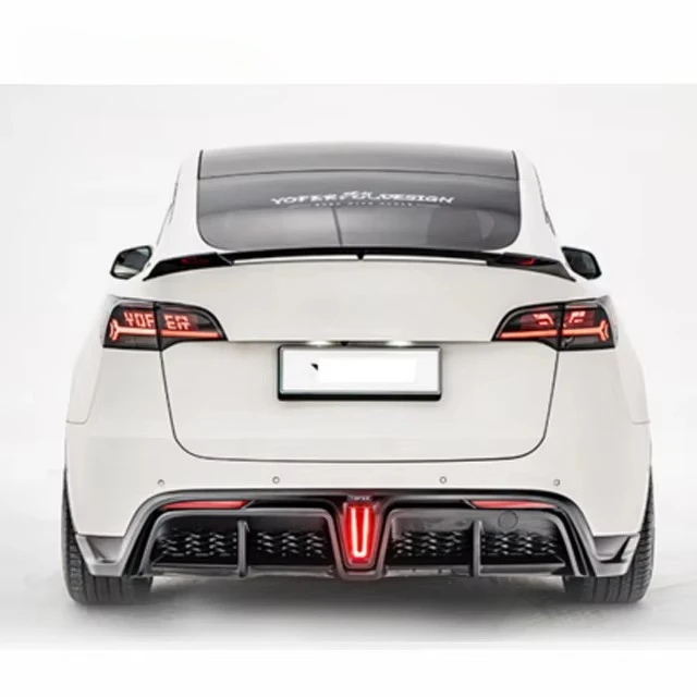 For Tesla Model Y 2021- BodyKit Front Rear Bumper Grille Spoiler Side Skirt Body Kit Set High Quality Front Bumpers Accessories 4