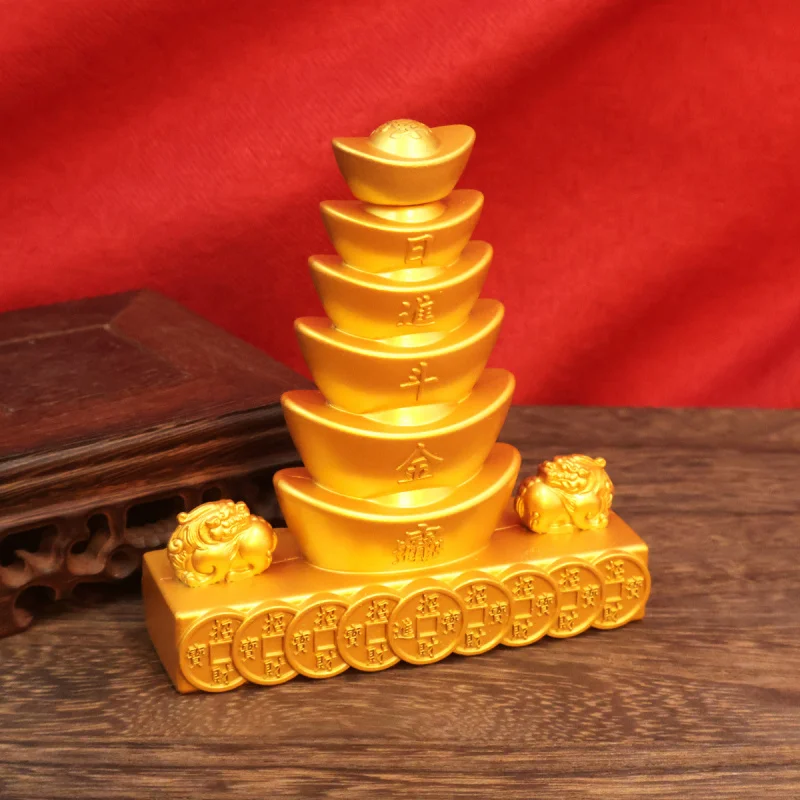 Fortune-Attracting Wealthy Yuanbao Rotating Ornament Sand Gold Color Entrance Cashier Desk Ornament Wealth-Attracting Good Luck