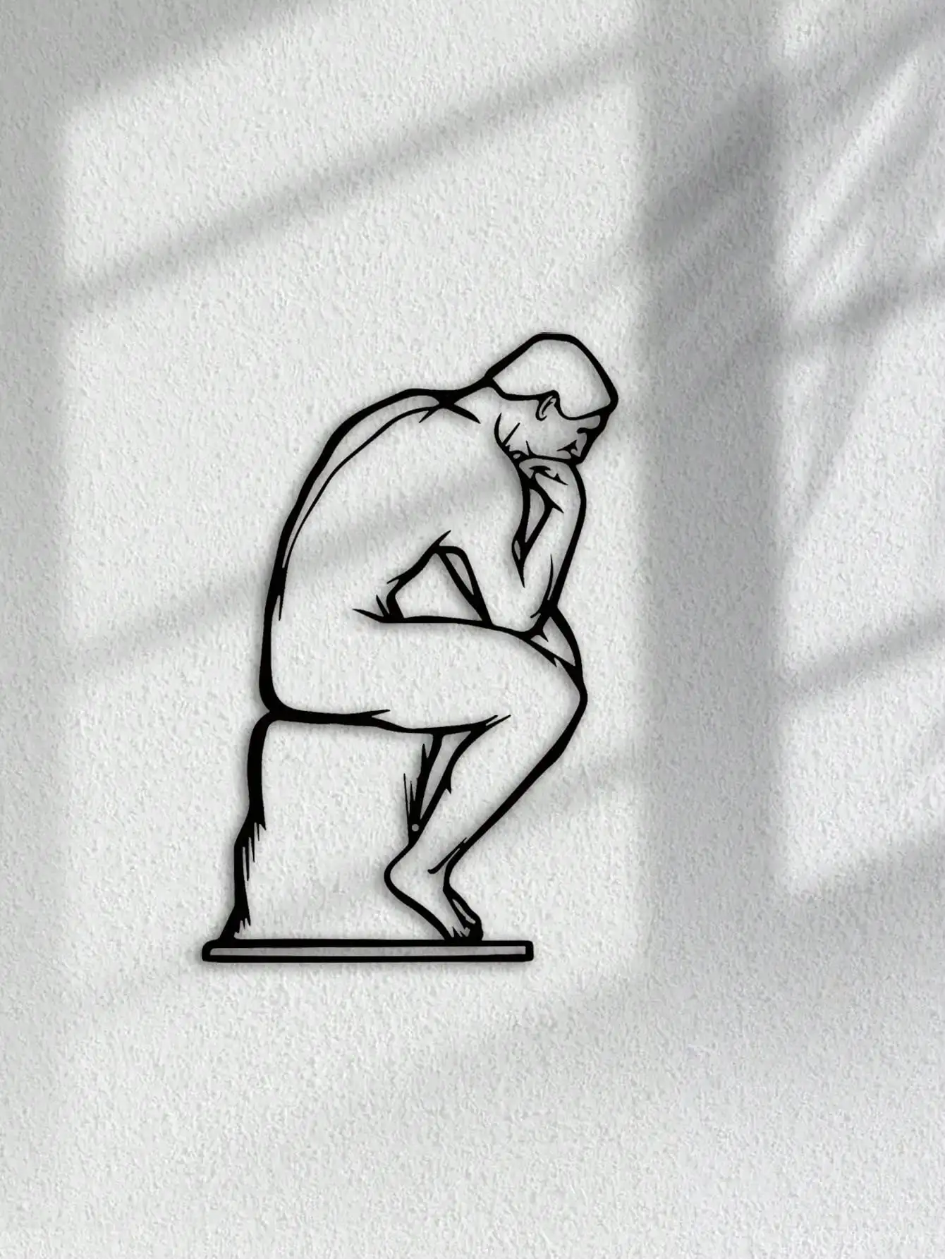 CIFBUY Thinker Metal Wall Art Minimalist Line Art Home Decor