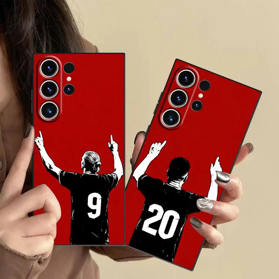 Football Number Case for Samsung Galaxy S26 Ultra S20 Ultra S10 S9 S25 Plus S21 FE S24 S23 Note 20 8 9 10 Funda Phone Cover