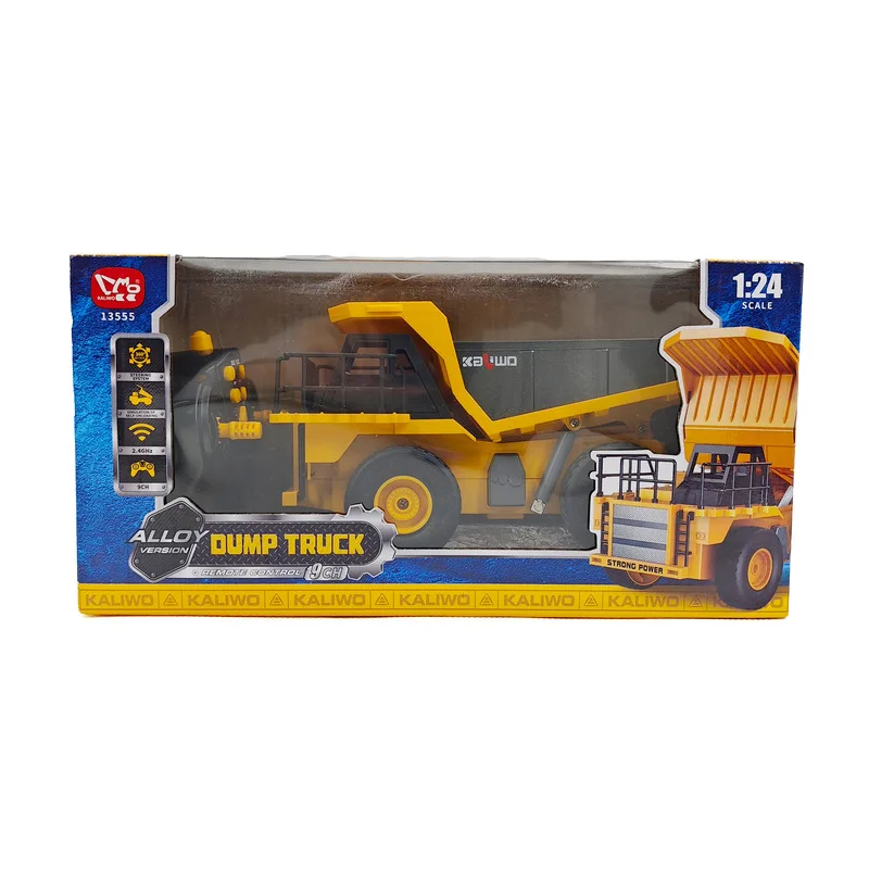 Huina caminhão basculante de simulação elétrica com controle remoto de nove canais 1: 24 brinquedos infantis