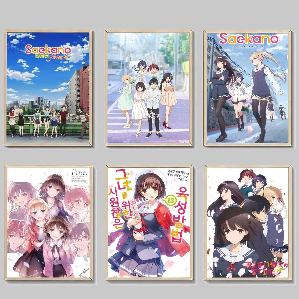 Pósteres clásicos de anime romántico Saekano, póster de calidad HD, pintura artística para pared, estudio, decoración nórdica para el hogar