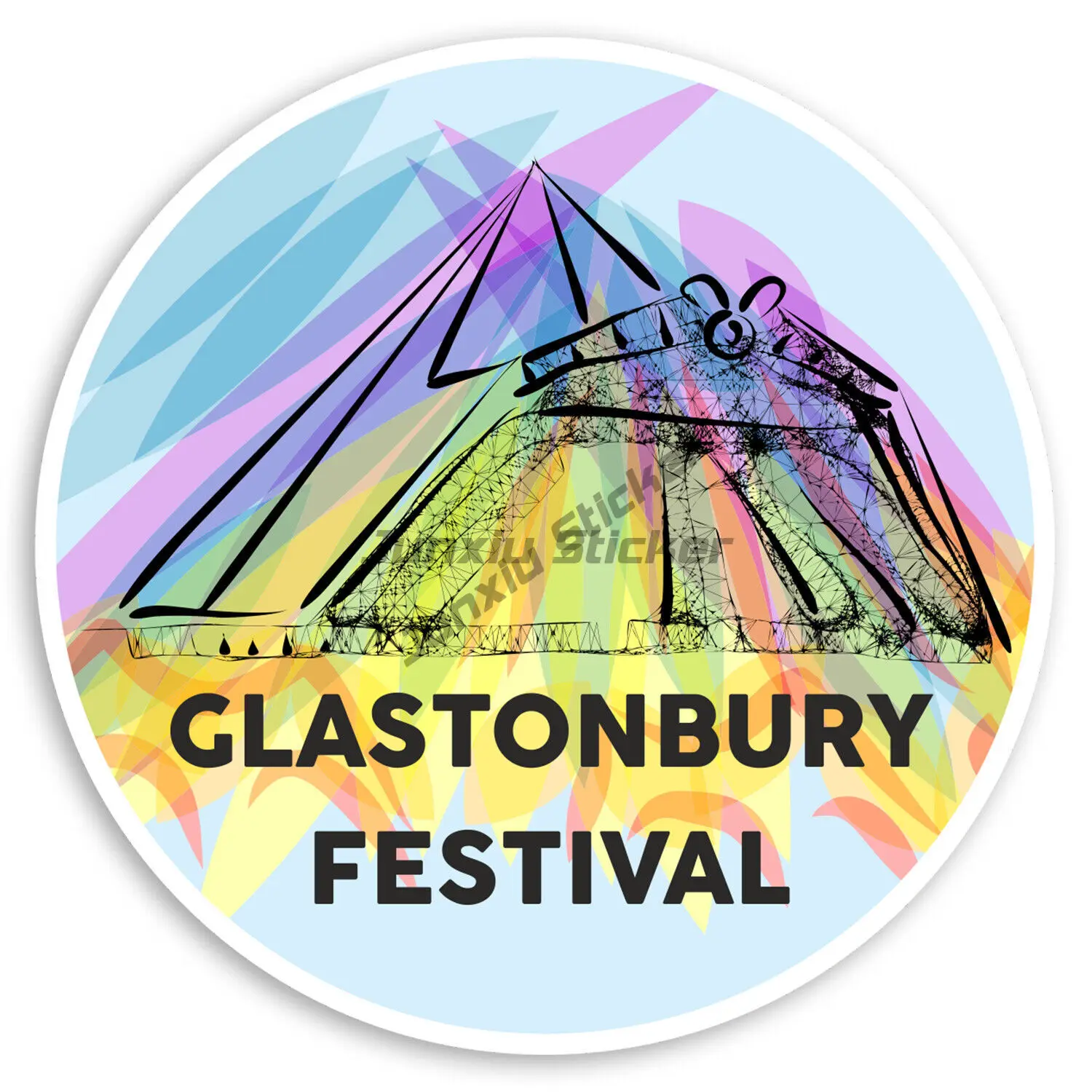 

Personality Glastonbury Festival Vinyl Stickers - Music Band Luggage Sticker Waterproof Decor Reflective Sunscreen