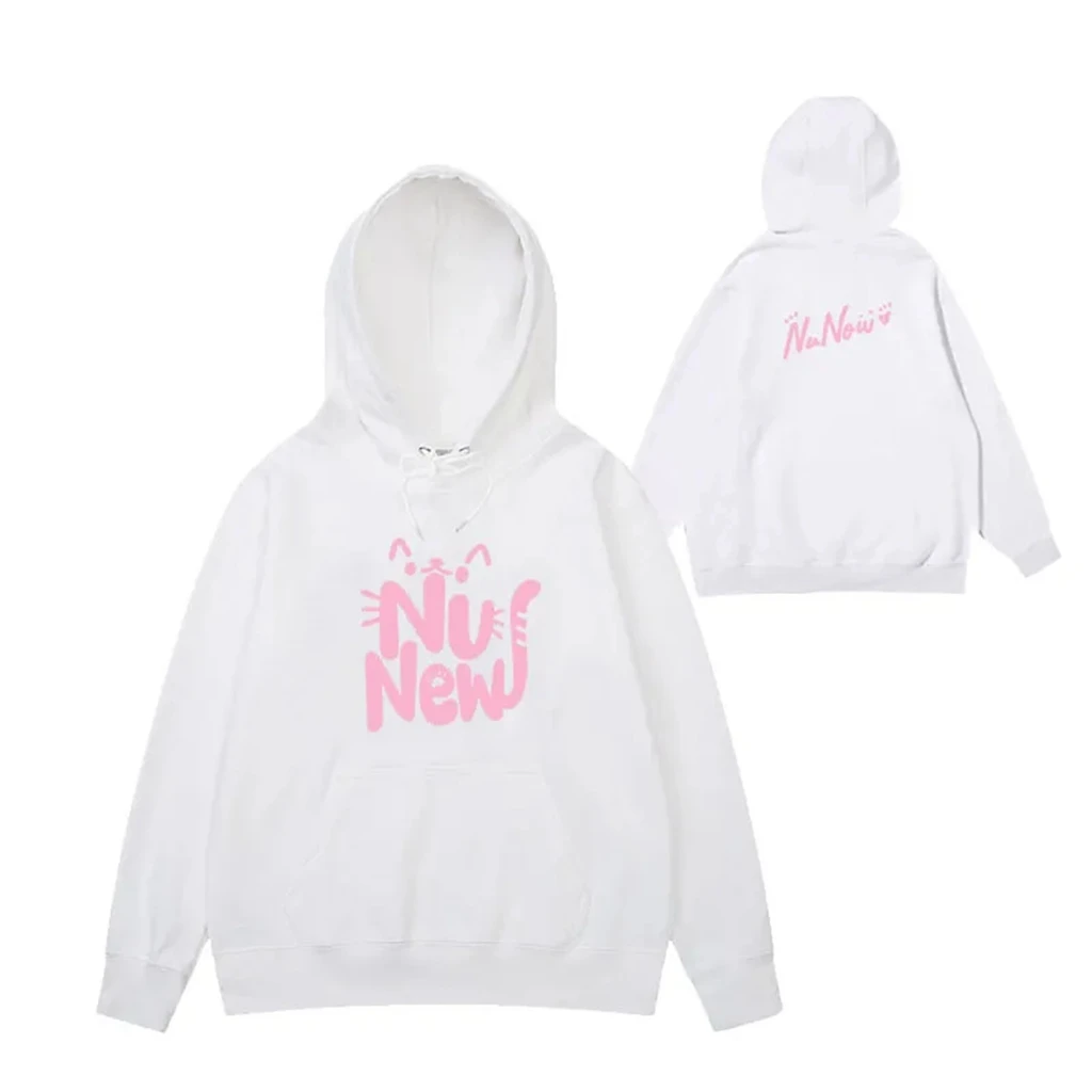 KPOP ins STYLE NEW ZEEHoodie Women Harajuku NUNEW CAT CARTOO You Hoodies Unisex Autumn Winter Vintage Seven Pullover Sweatshirts