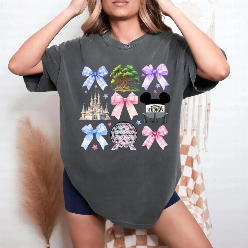 

Рубашка Disney Studios, футболка Disney World 2025 Trip, рубашка Magic Kingdom and Epcot Comfort Colors в подарок, рубашка с замком Диснея