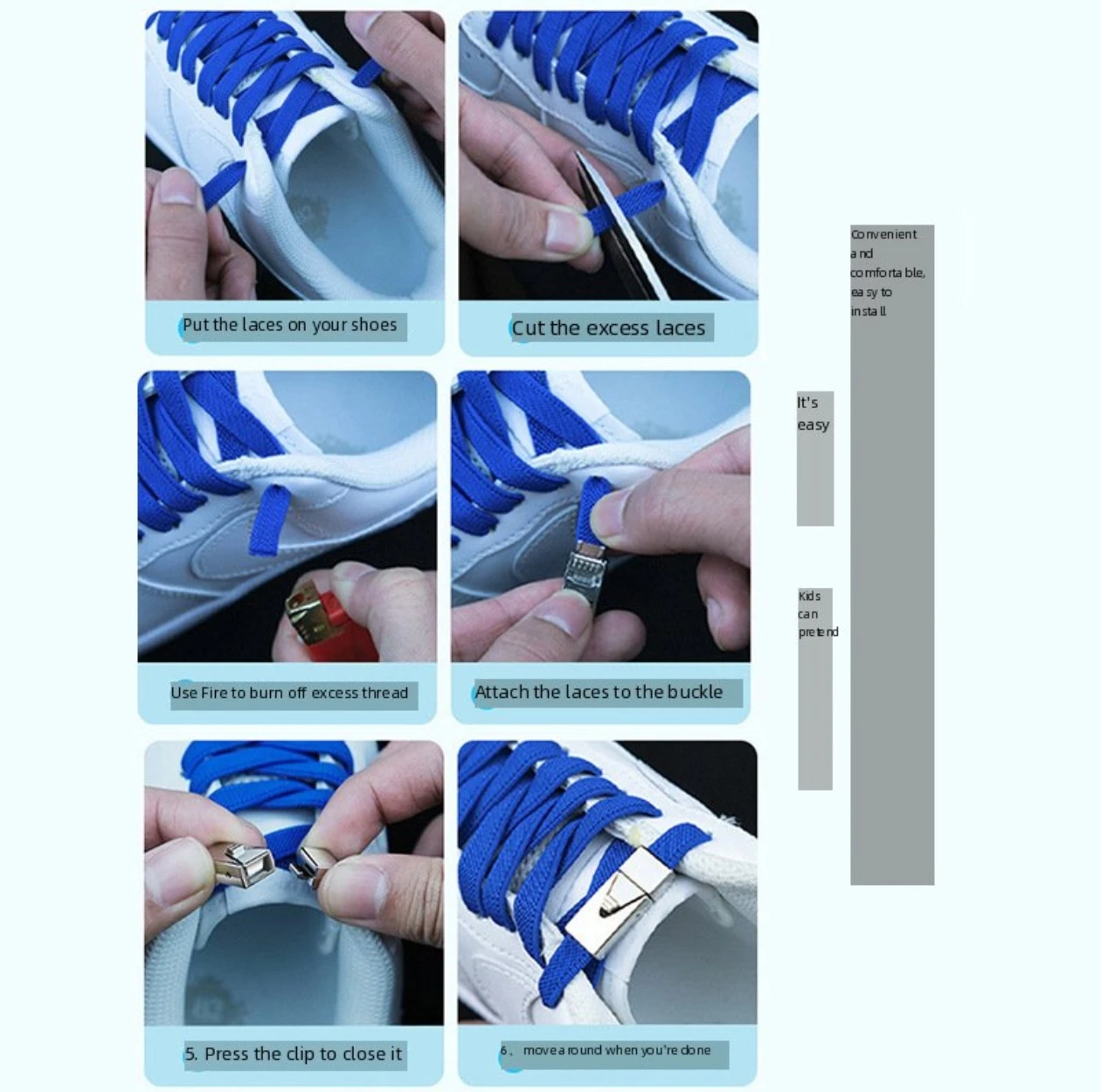 8mm No Tie Shoe Laces Press Lock Shoelaces Without Ties Elastic Laces Sneaker Kids Adult Widened Flat Shoelace for Shoes image 6