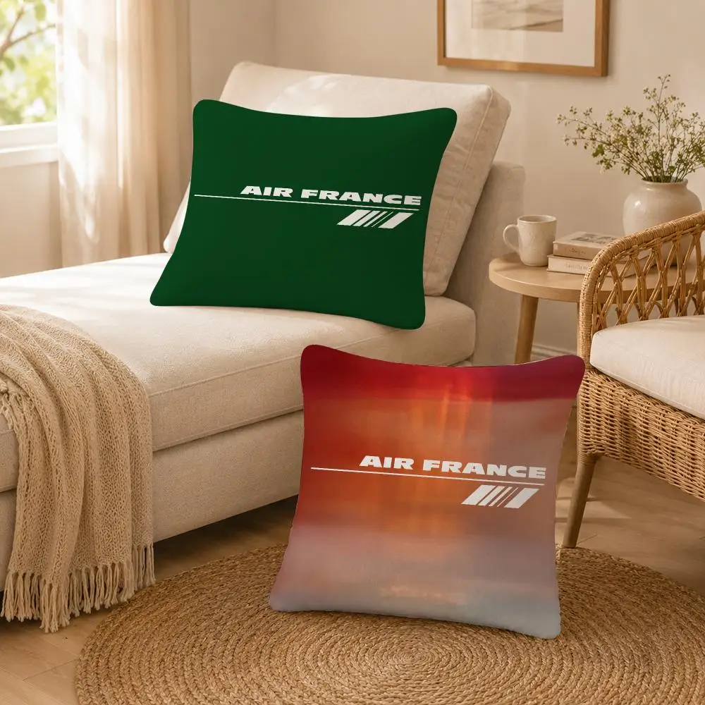 Brand Aviation Air France Cushion Cover Soft Throw Pillow Cover Washable Plush Cushion Case for Sofa Bed Living Room