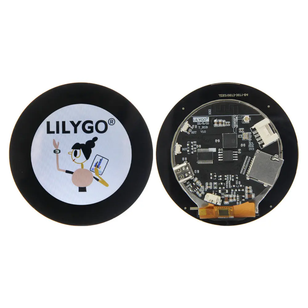 LILYGO® T-RGB ESP32-S3 2.1 inch Round Display ST7701S LCD Touch Screen ESP32-S3R8 Development Board Support WIFI Bluetooth TF