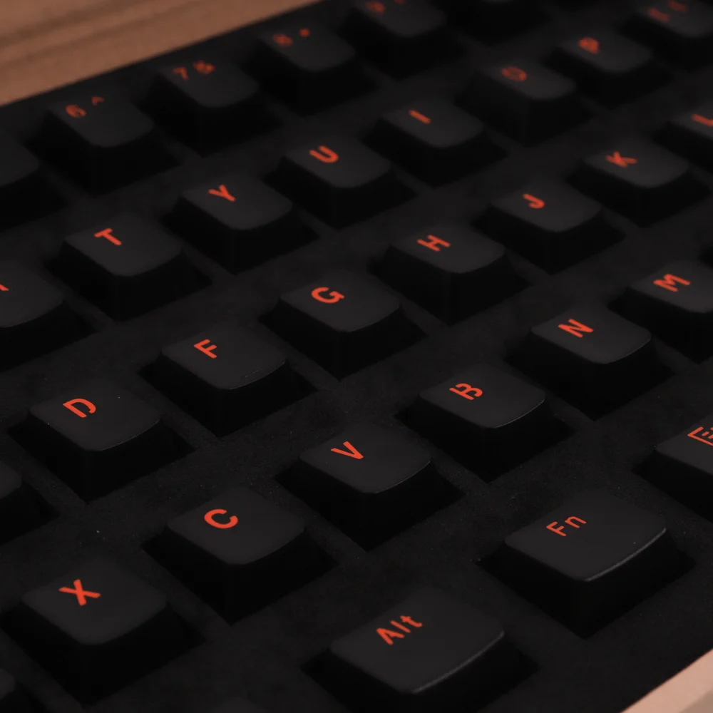 104 Keys ABS Keycaps Black with Orange Letters OEM for 61 87 104 Mechanical Keyboard AKKO FUN60Pro Anne Pro 2 Game Mad 60he 68he