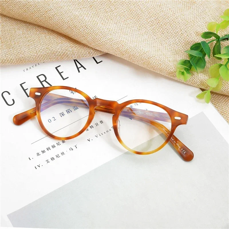 Retro Vintage Round Eyeglass frames Gregory Peck Women's glasses frames OV5186 Prescription glasses for women