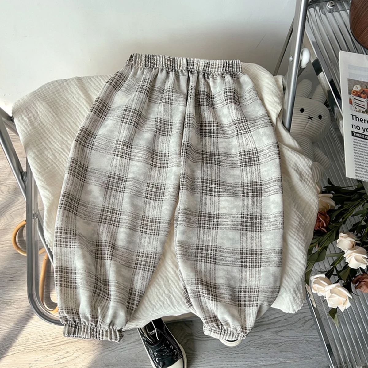 2026 Summer 1-5Y Childrens Pants Multi-pattern Anti-mosquito Boys Pants Gathered Cuffs Loose Girls Pants Elastic Waist