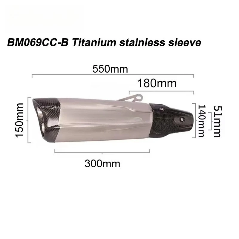 For  R1250GS S1000R F850GS for  Z1000 Z800 Z900 Big High Performance Exhaust Motorcycle Muffler Carbon Fiber