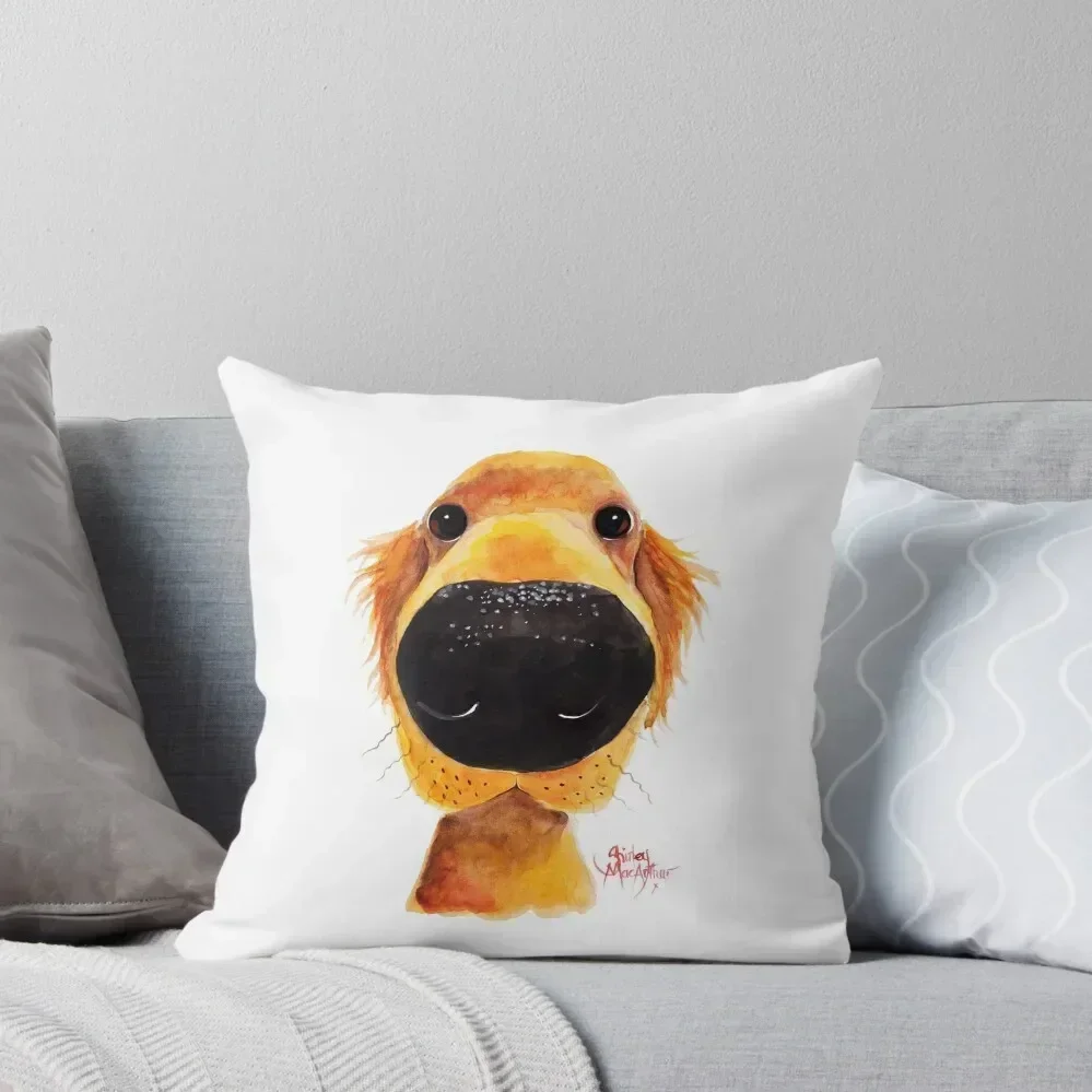 Labrador / Golden Retriever PRiNT ' NoSeY DoG RoY ' BY SHiRLeY MacARTHuR Throw Pillow Decorative Cushions pillow