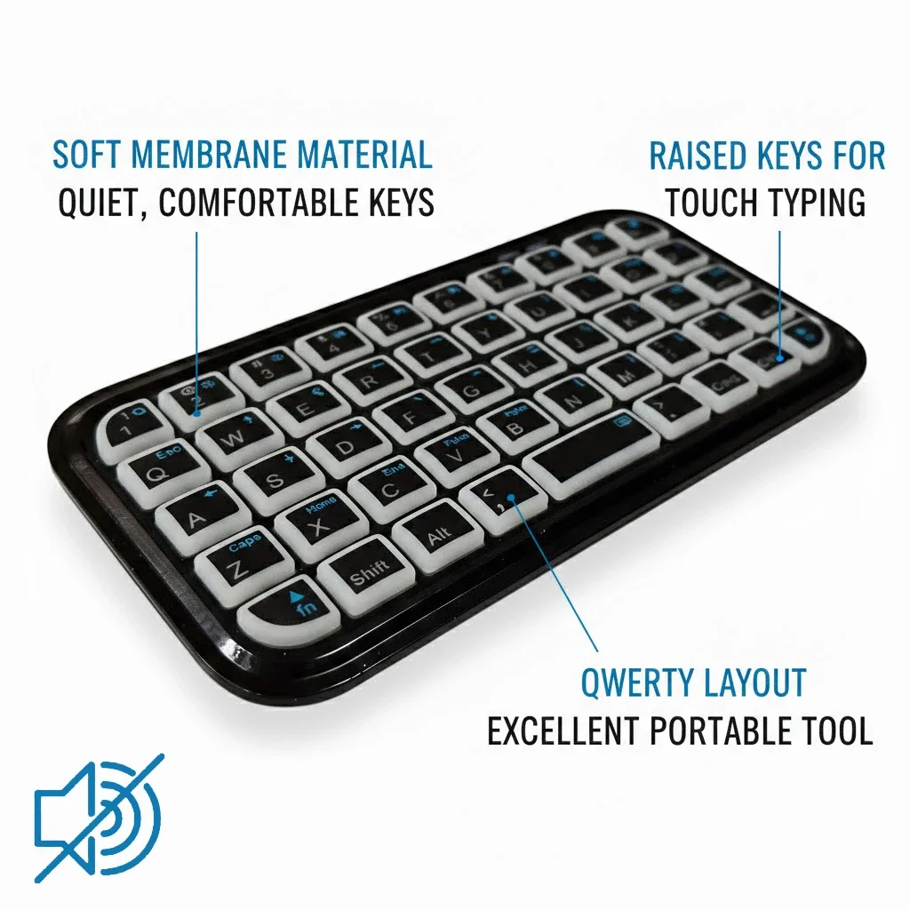 Pocket Portable Rechargeable Type-C Dual-Mode (Bluetooth + Wired) RGB Backlight Keyboard Mute 49 Keys for Tablets Smartphones
