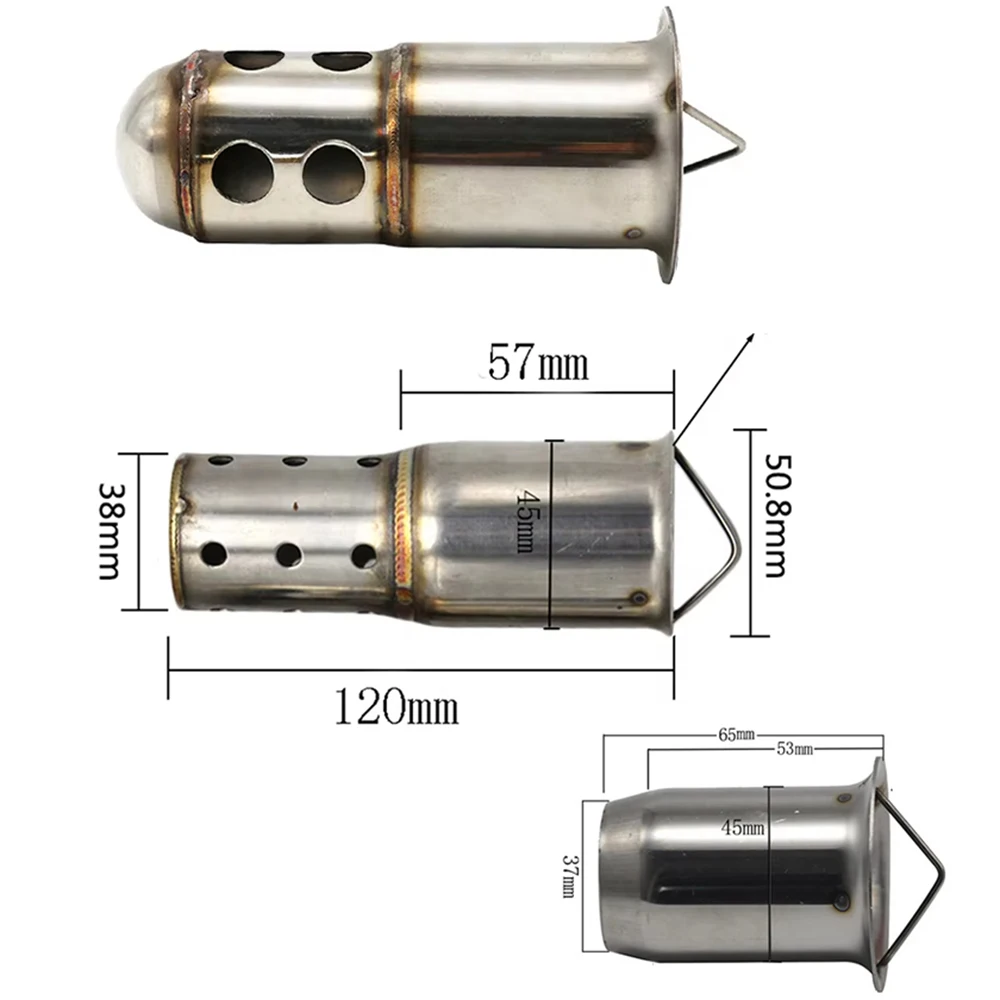 

Alconstar- 51mm/60mm Universal Inlet Motorcycle Exhaust Muffler Catalyst DB Killer Moveable DB Killer Noise Sound Eliminator