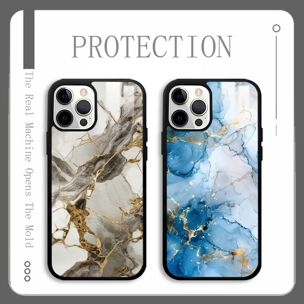 

Luxury Marble Fashion Phone Case For IPhone 16 15 14 13 12 11 Pro Xs Max Mini Plus Celulares Hard Funda