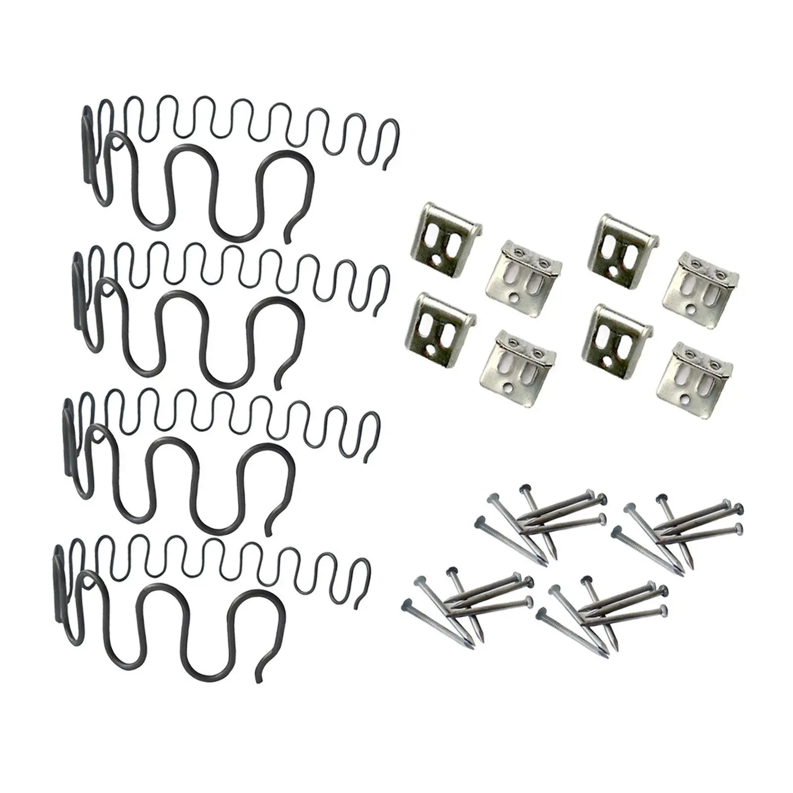 4Pcs Zig Zag Upholstery Sofa Chair Spring with Clips Fix Sofa Support Zig Shape