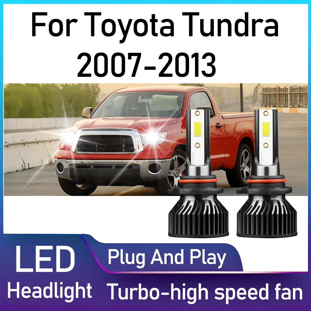 

2X 9005 High Beam LED Headlights 6000K Plug And Play 20000LM High Power Super Bright Car Lights 12V For Toyota Tundra 2007-2013