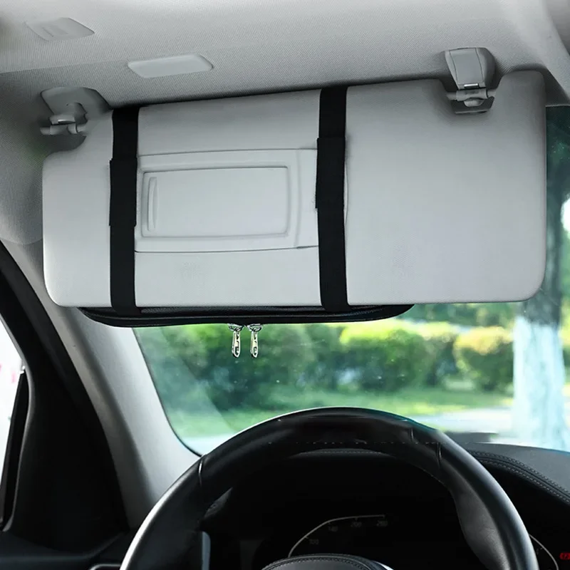 Car Top Storage Bracket Card Organizer Multi-pocket Zipper Auto SUV Storage Pouch Bills Holder Car Accessories Interior Gadget