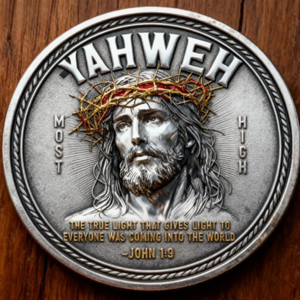 Pièce de monnaie commémorative True-Light-Faith en métal, rappel spirituel durable, cadeau significatif pour les croyants, idéale pour le bureau. ﻿