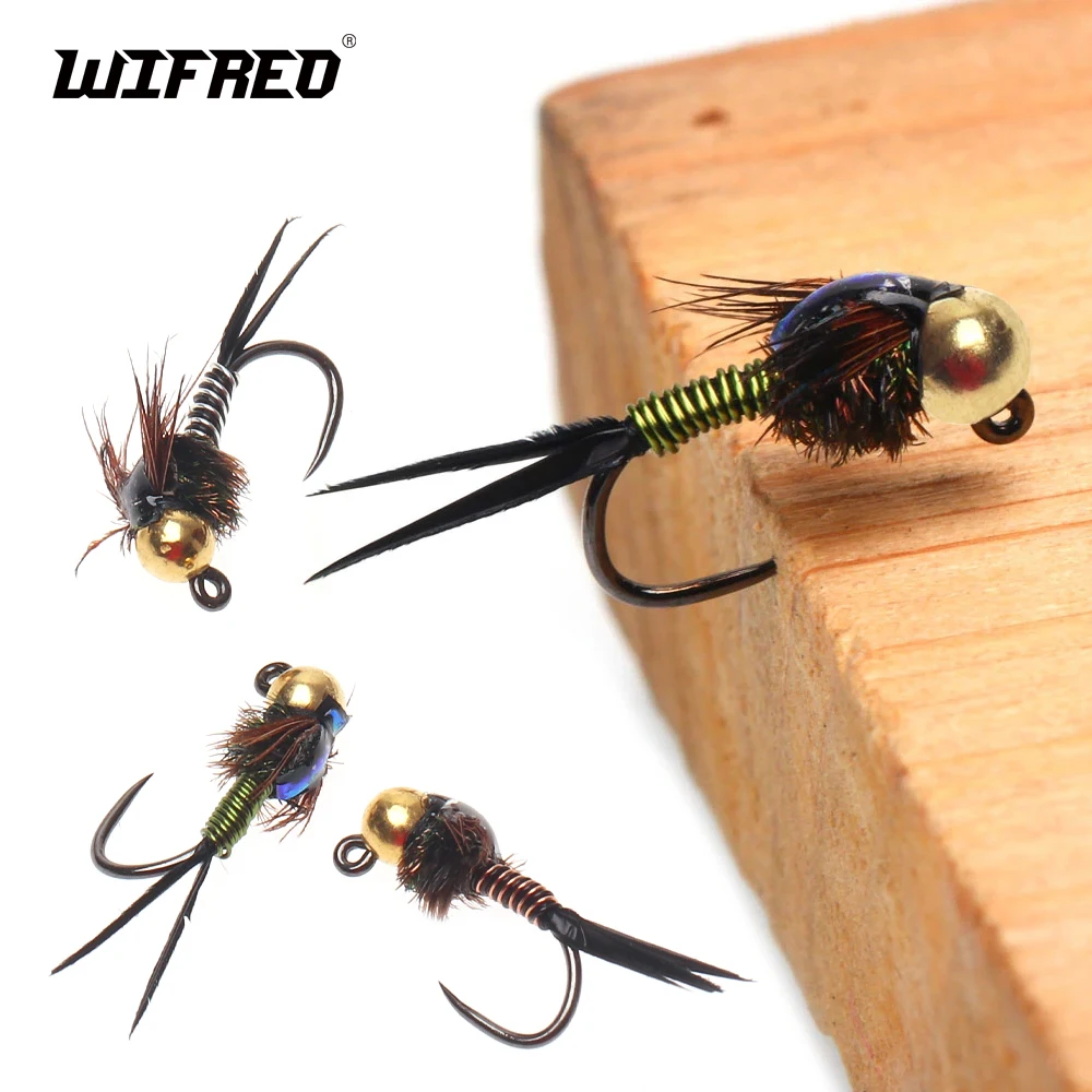 

Wifreo 4pcs/6pcs Tungsten Bead Head Copper John Jig Nymph Fly Fast Sinking Wet Nymph Trout Bass Steelhead Fishing Lure Baits