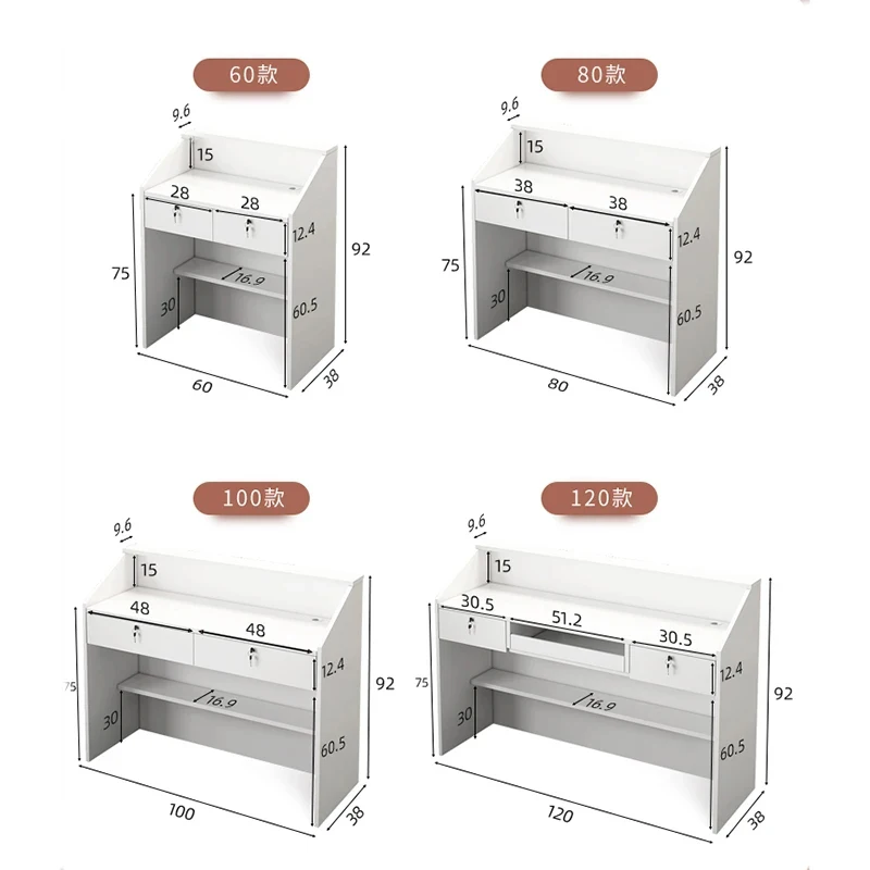 Modern Reception Desks Office Furniture Simple Bar Counter Commercial Clothing Store Cashier Desk Barber Shop Reception Desks