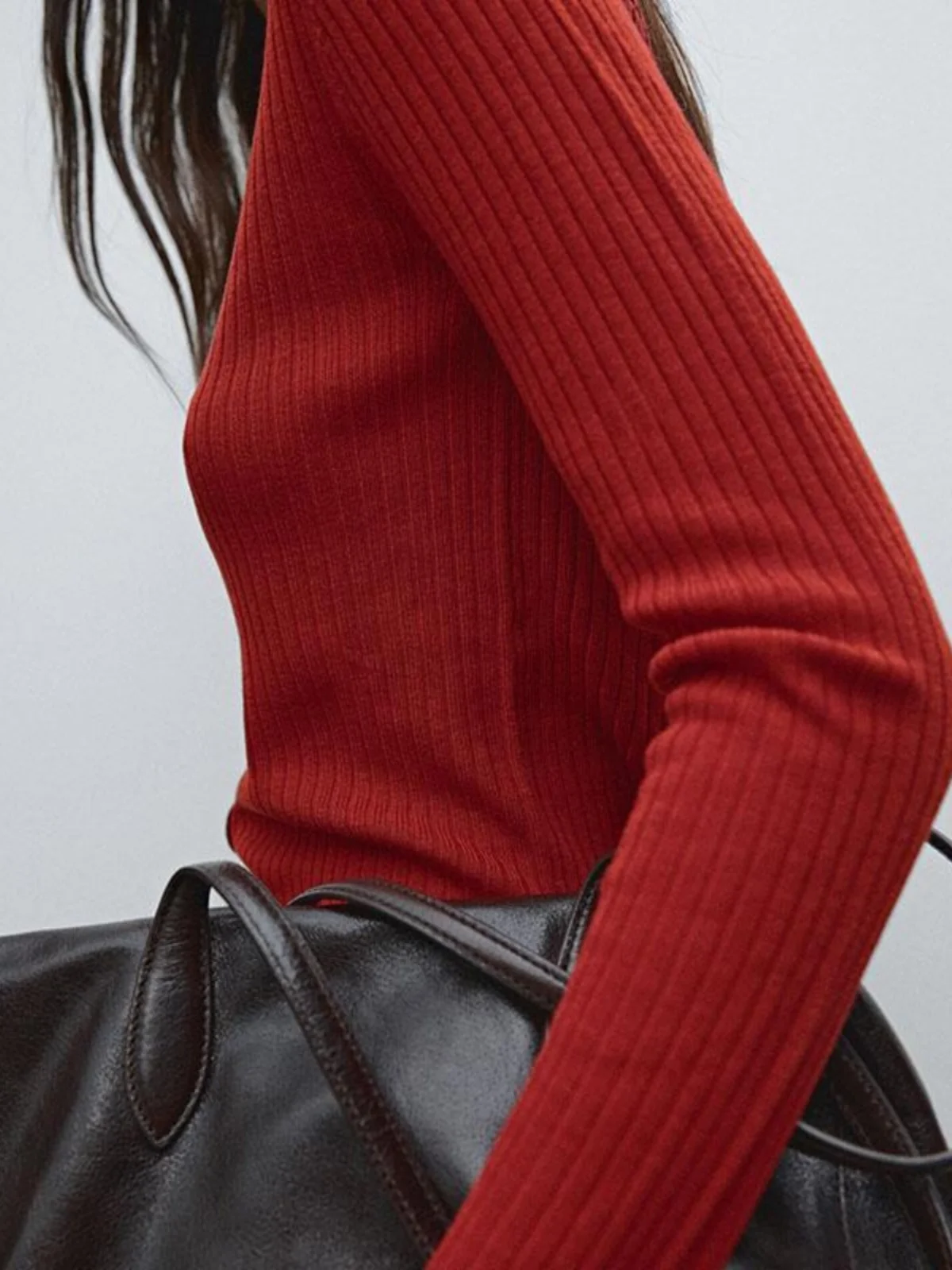 Ele Marrone a costine Ne Maglieria Pendolarismo Sle Slim Fit Lungo Sve V-Ne Bottoni in puro colore Faionable Top da donna