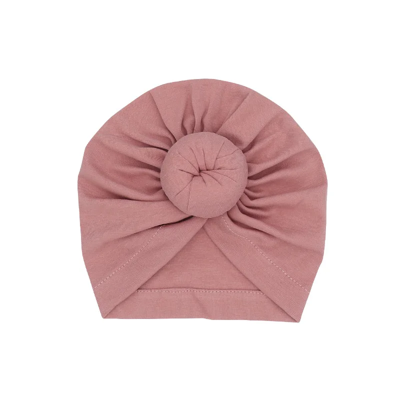 Turban Baby Girls Boys Hat Cute Donut Knot Infant Hat Cotton Newborn Beanie Caps For Kids Toddler Head Wraps Hair Accessories