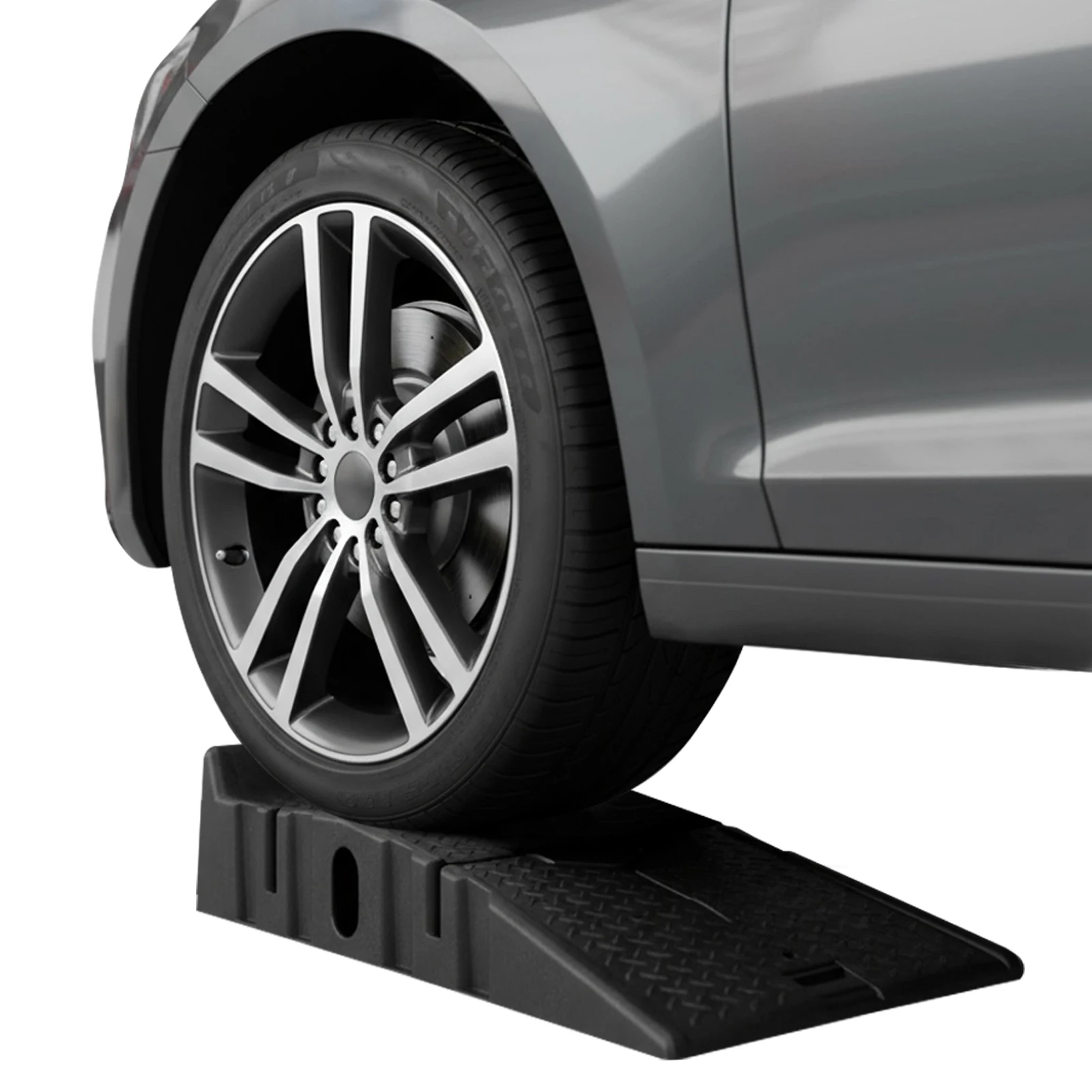 2 Pieces Plastic Car Ramps 3 Ton Capacity Heavy Duty Garage Ramps Car Service Ramps for Universal Vehicles Chassis Repair