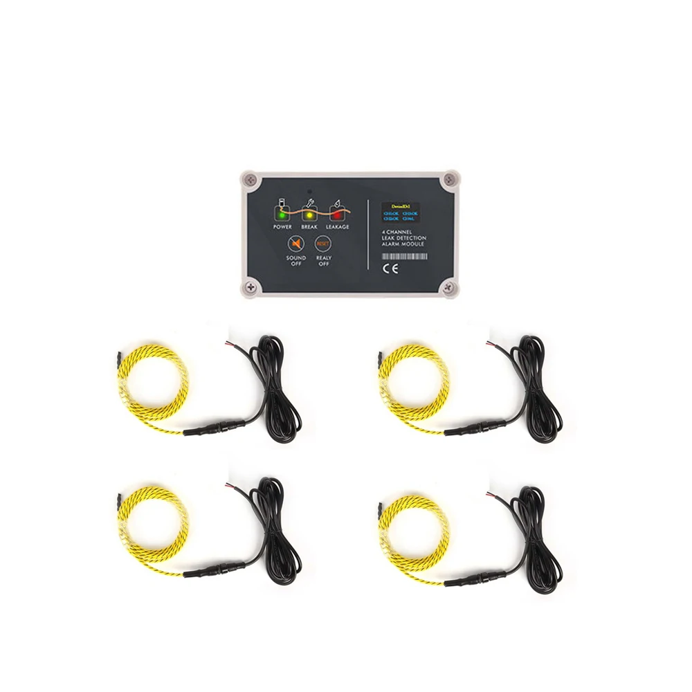 

4 Way Water leak detector module with 4pcs sensing cable for water leak detection system