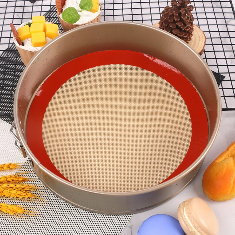 

2pcs Food Grade Silicone Baking Mat Non Stick Heat Resistant Air Fryer Liner Round Reusable Cake Pan Liner Cookies