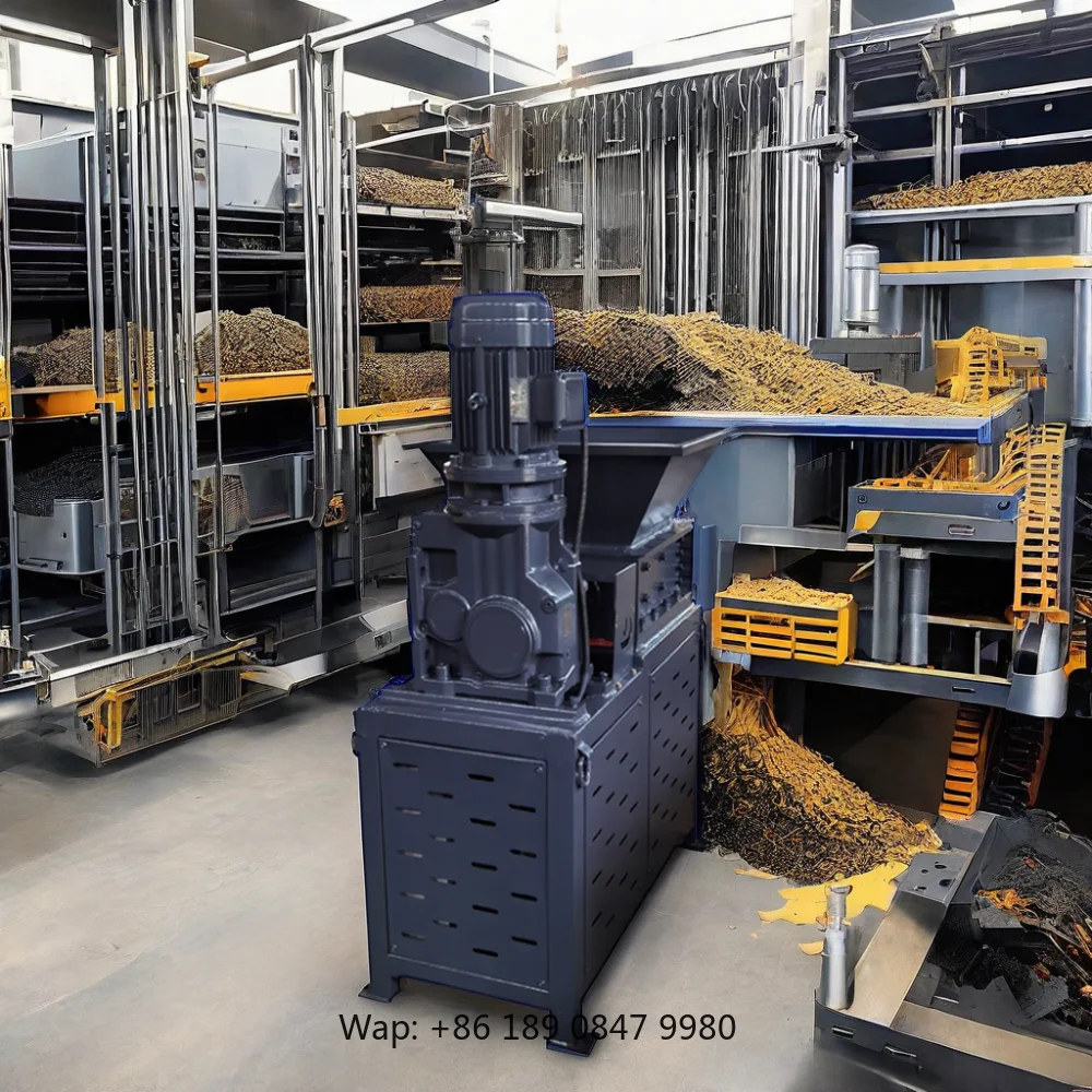【Hot】Industrial Double Shaft Shredder Machine New Condition Motor Gear Engine Core Plastic Paper Cardboard Metal Scraps Wood Pal